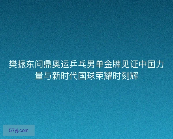 樊振东问鼎奥运乒乓男单金牌见证中国力量与新时代国球荣耀时刻辉